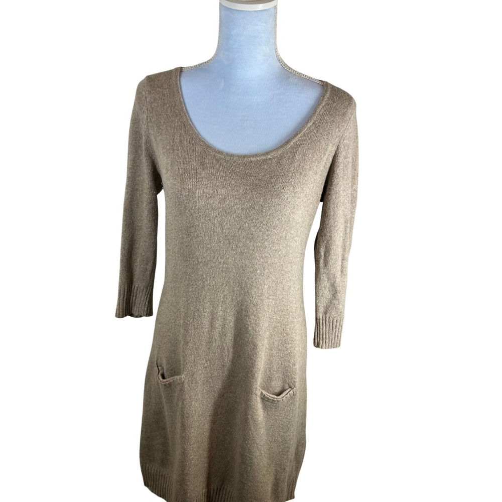 Old Navy Beige Knit Sweater Dress with Pockets!